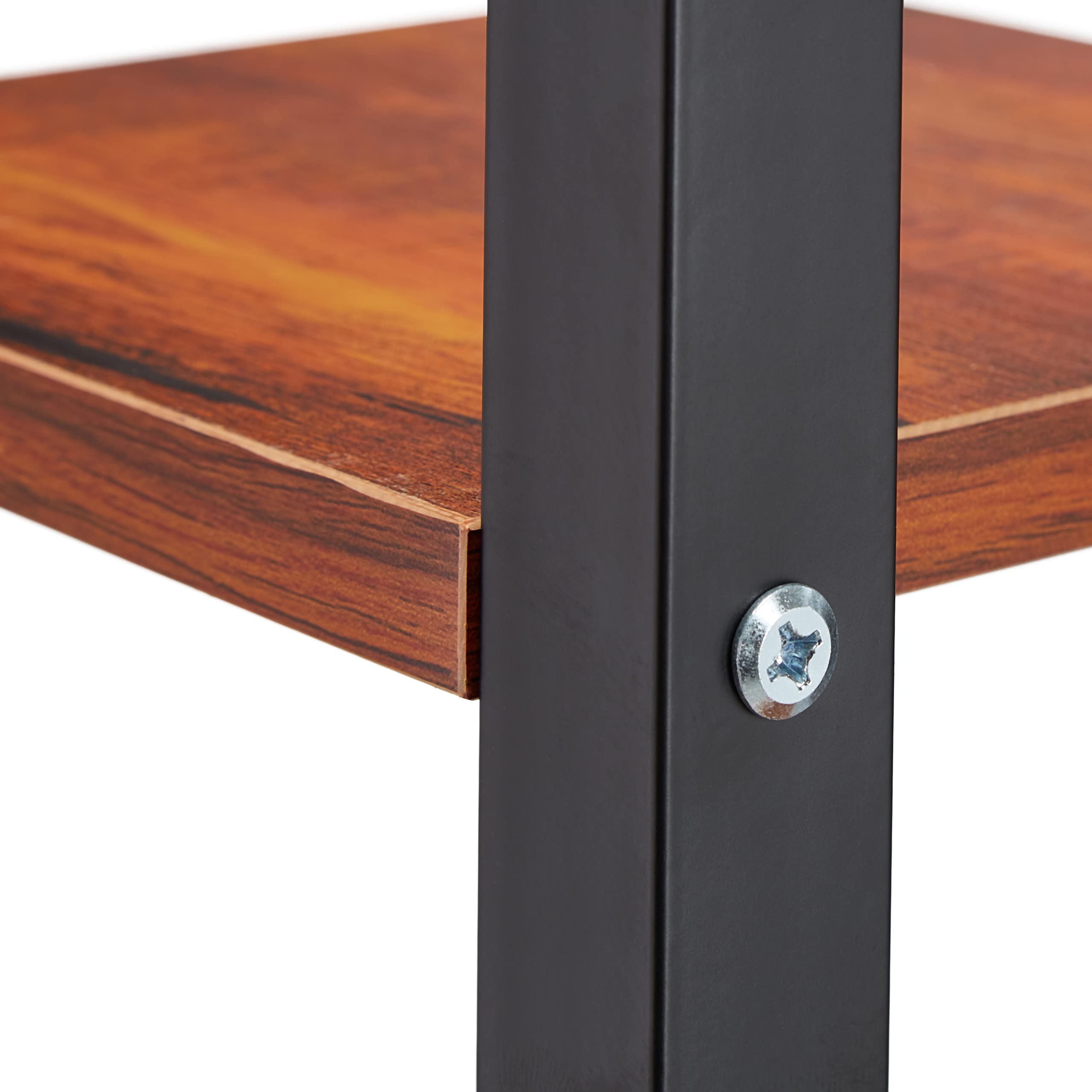 Relaxdays Scaffale Portafiori, Colonna Portavasi da Interno con 5 Mensole, Porta Piante, 117 x 43 x 22 cm, Marrone Scuro