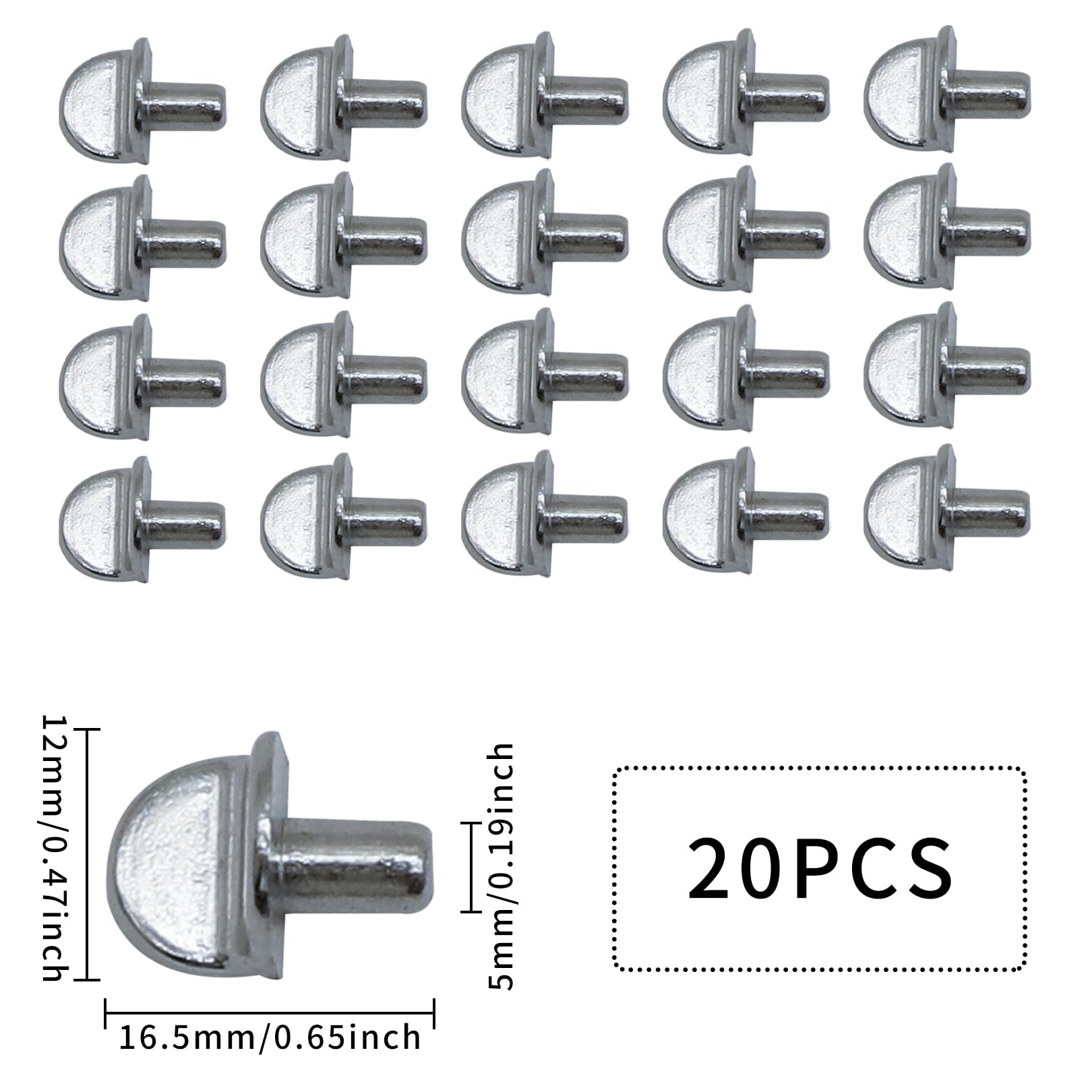 Paquete De 16 Clavijas De Soporte Para Estantes, De Aleación De Zinc Compatibles Con Estanterias Ikea Plateadas 96583724