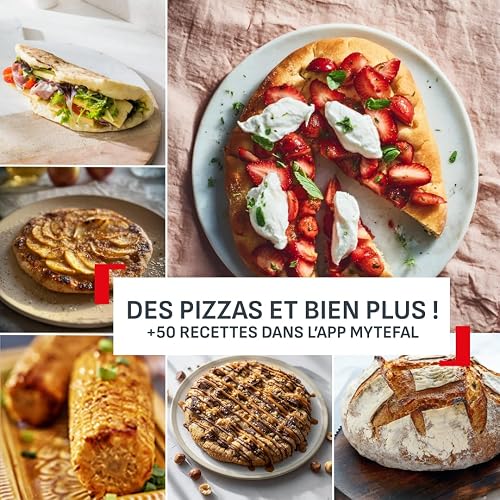 Tefal Pronto Pizza Electric Pizza Oven Outdoor Automatic Rotating Stone Up to 400 ° C Multifunctional 4 Temperature Including Pizza Shovel JM600TE0 - 5