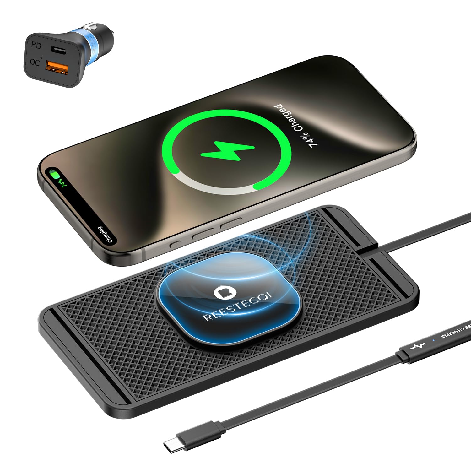 Magnetic Wireless Car Charger Reestecqi For Magsafe Car Charger