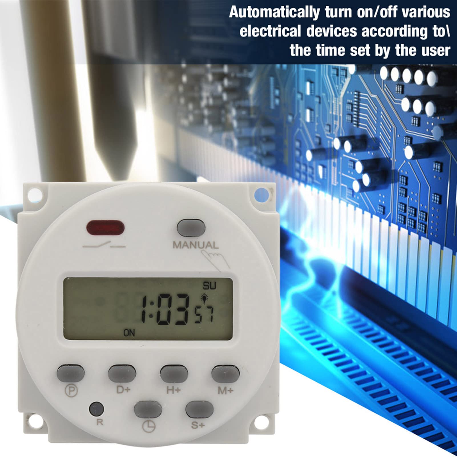 5VA 7 Tage programmierbarer Zeitschalter, Digitalanzeige, Kleiner Zeitrelaisschalter für elektronische Steuerung, genau und stabil(220V AC)