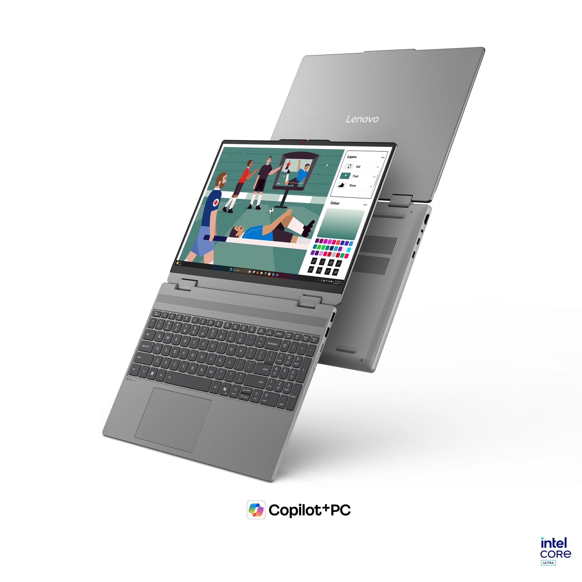 Lenovo IdeaPad 5i 2-in-1 Laptop | Copilot+ PC | 15.3" WUXGA Touch Display | Intel Core Ultra 7 355 | 16GB RAM | 1TBSSD | Integrierte Intel Grafik | Windows 11 | QWERTZ | Grau | 3 Monate Premium Care