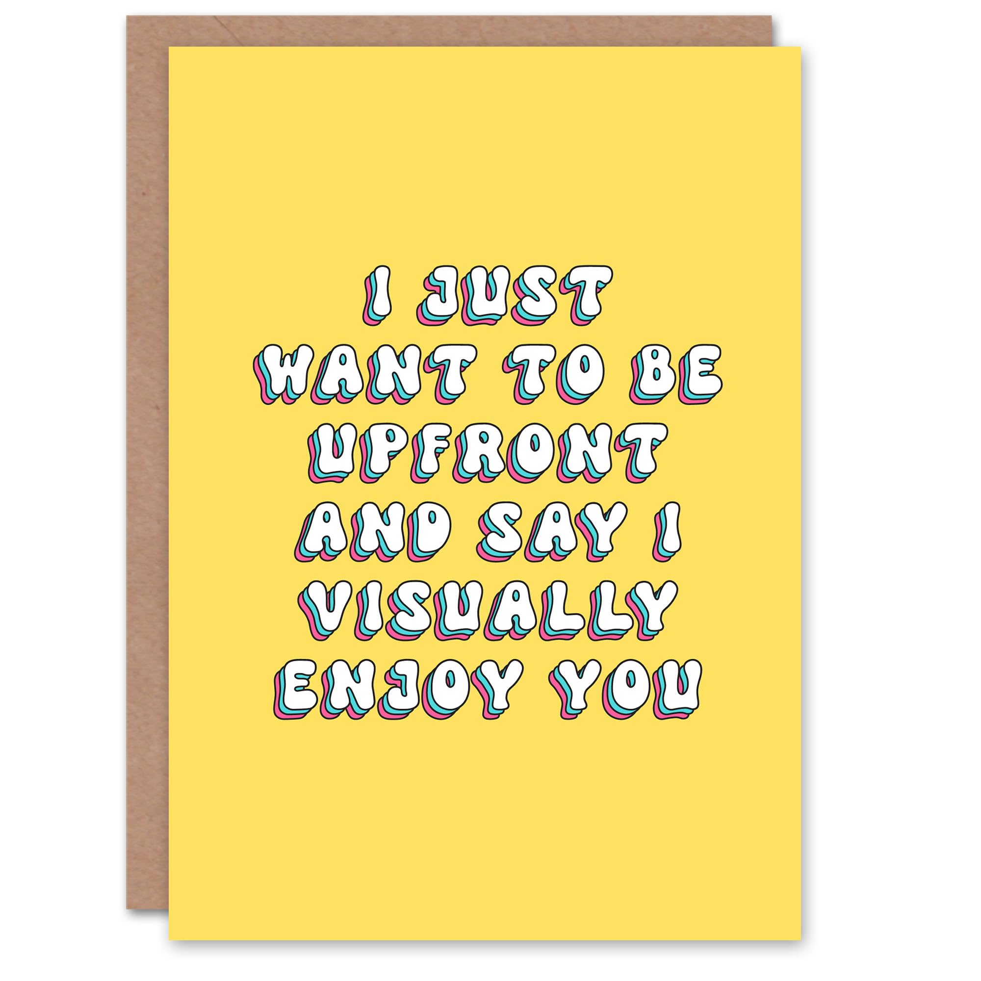 Artery8 Greeting Card Visually Enjoy You Fun Cheeky Lesbian For Her Wife Woman Girlfriend Birthday Card