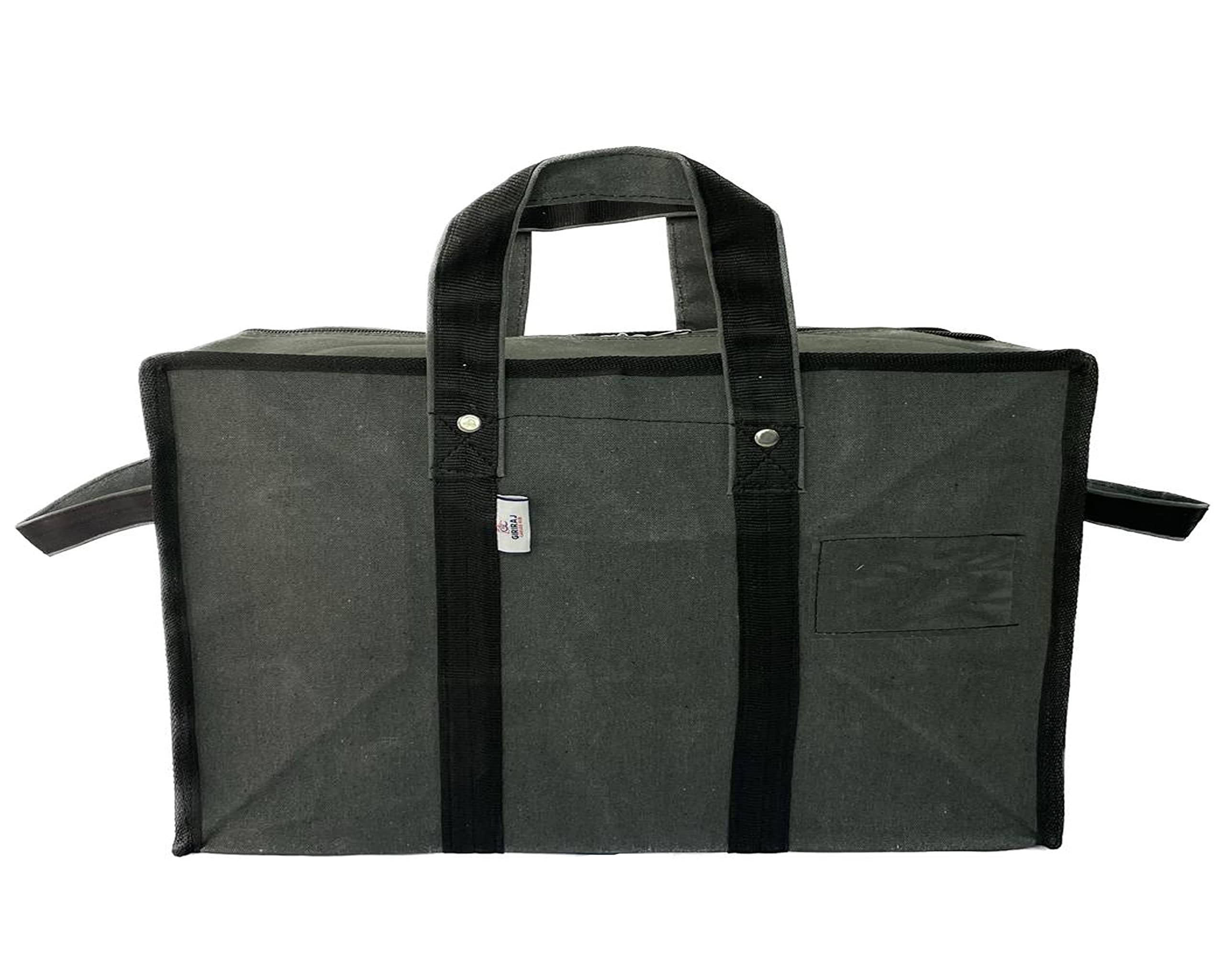 Super 180 no Grey Canvas Extra Heavy Duty Multi-Purpose Extra Large Toys Storage Bag/Blankets/Clothes Storage, Check-in Bag and Goods Carrying Organizer with Zip Closure (Grey, 30"x17"x14" inches)-image-46