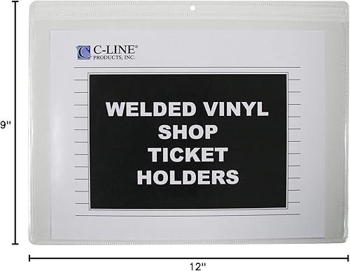 Miniatura 3 de C-Line Vinyl Shop - Soporte para boletos, ambos lados transparentes, lado largo abierto, 12 x 9 pulgadas, 50 por caja (80129)