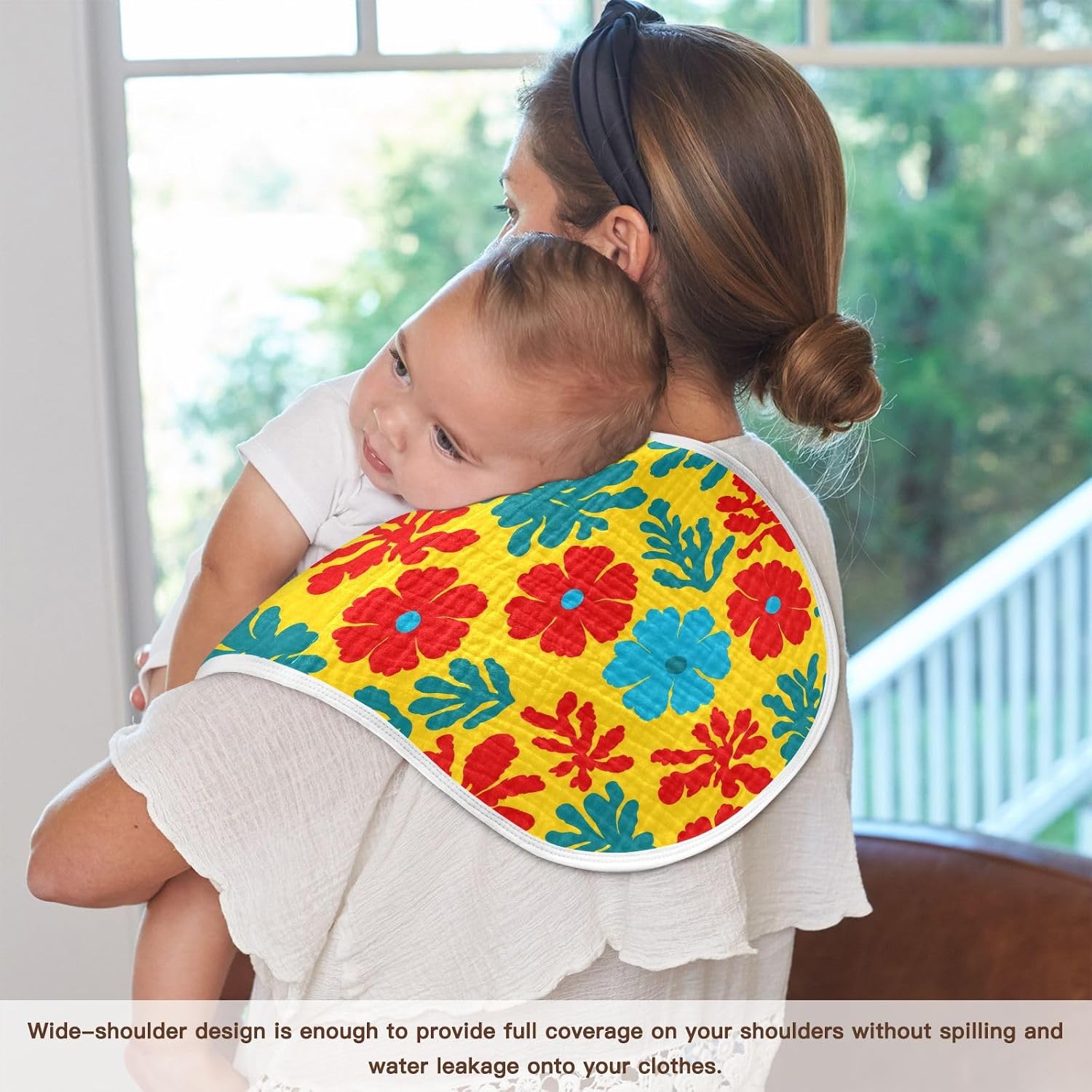 vvfelixl Colorful Floral Art Burp Cloths for Baby Boy Girls Baby Washcloths Burp Rags 1 Pack