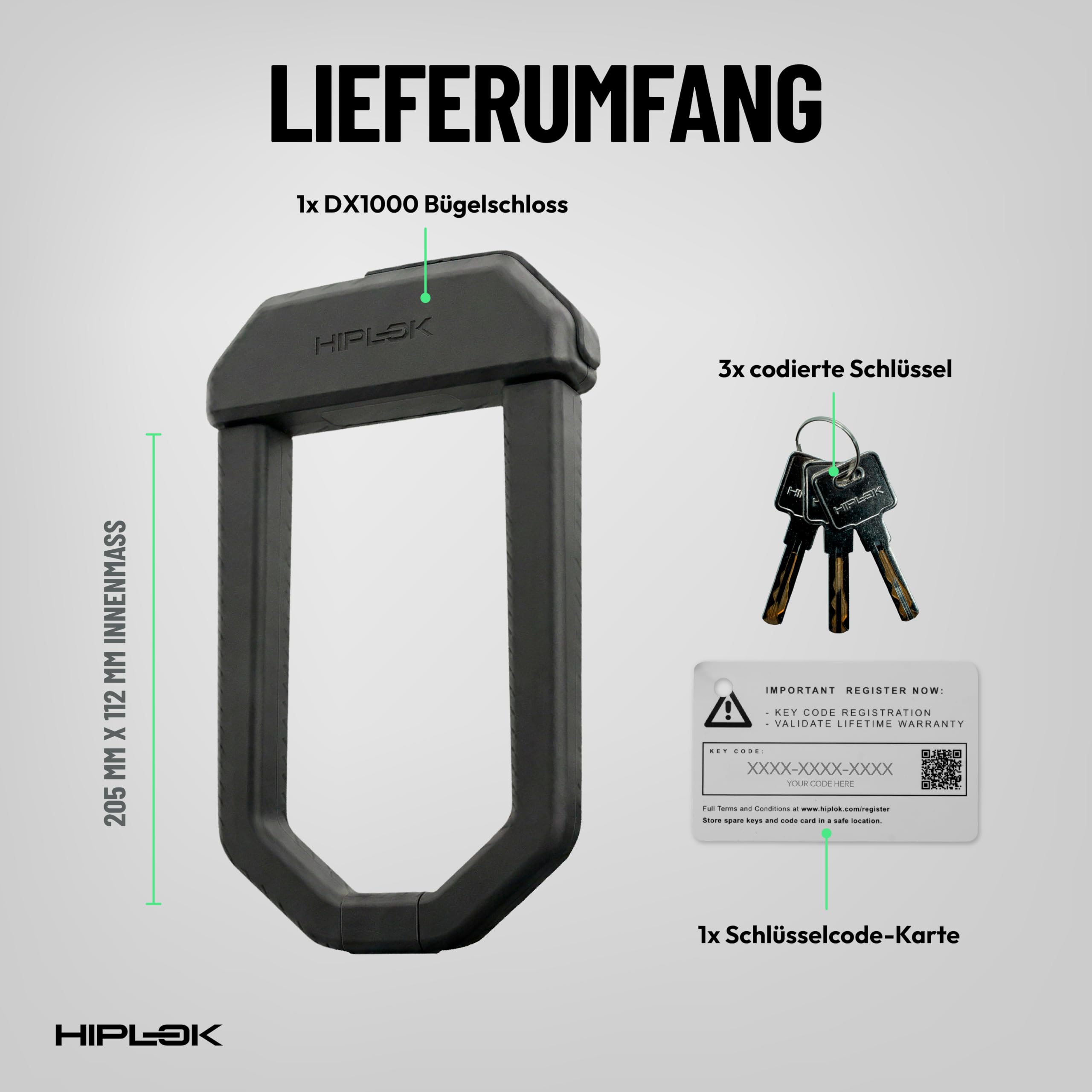 Hiplok Dx1000 Anti-Winkelschleifer, Bügelschloss, Schwarz, Einheitsgröße