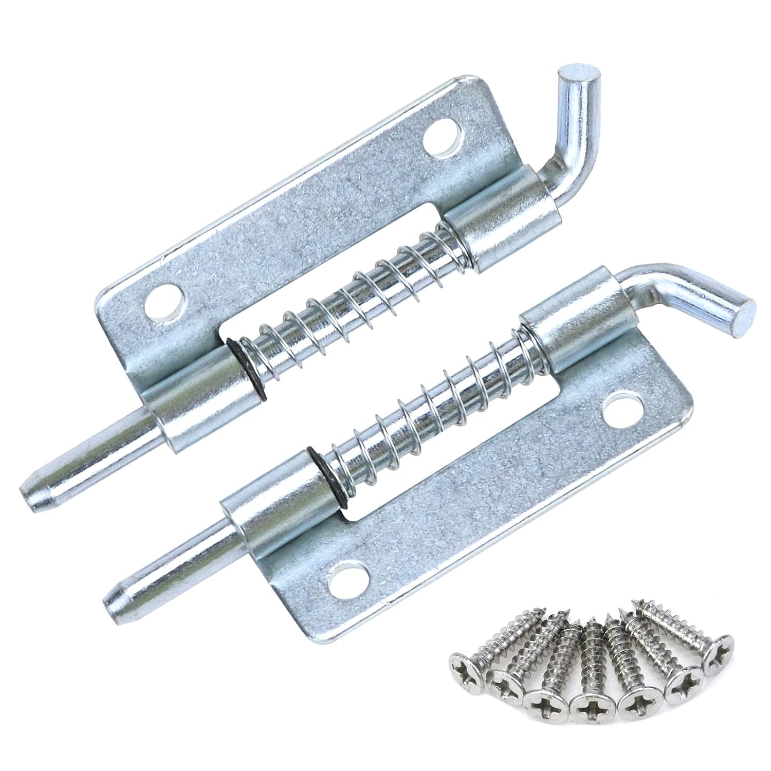 Antrader Carbon Steel Door Gate Lock Bolt Spring Loaded Pin Latch 77mm/3-inch Length, Left + Right