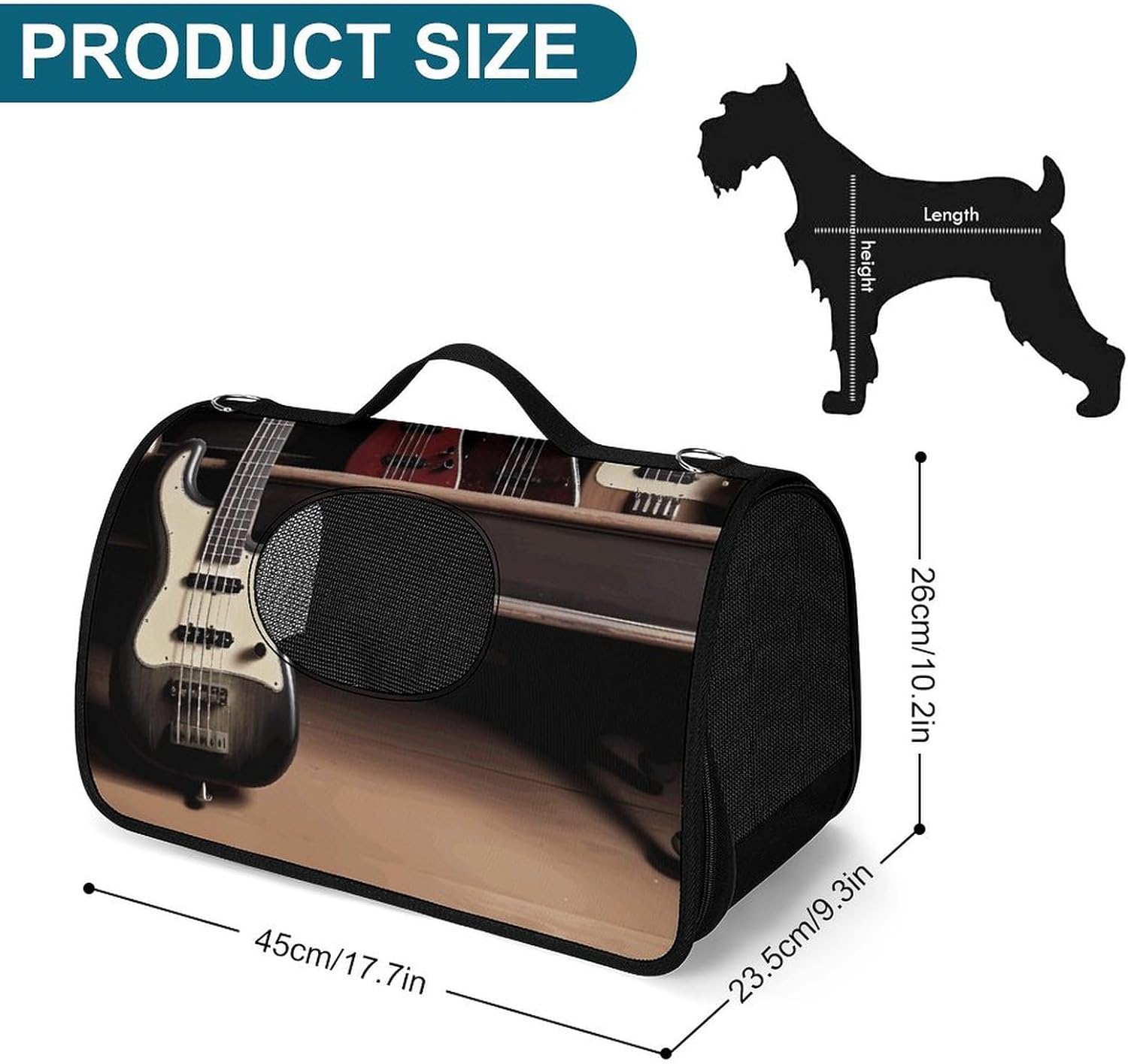 Pet Handbags, Bass Music Instruments Printed Pet Handbags,folding Pet Bags,new Pet Handbags,universal Pet Handbags, 45X26X23.5cm