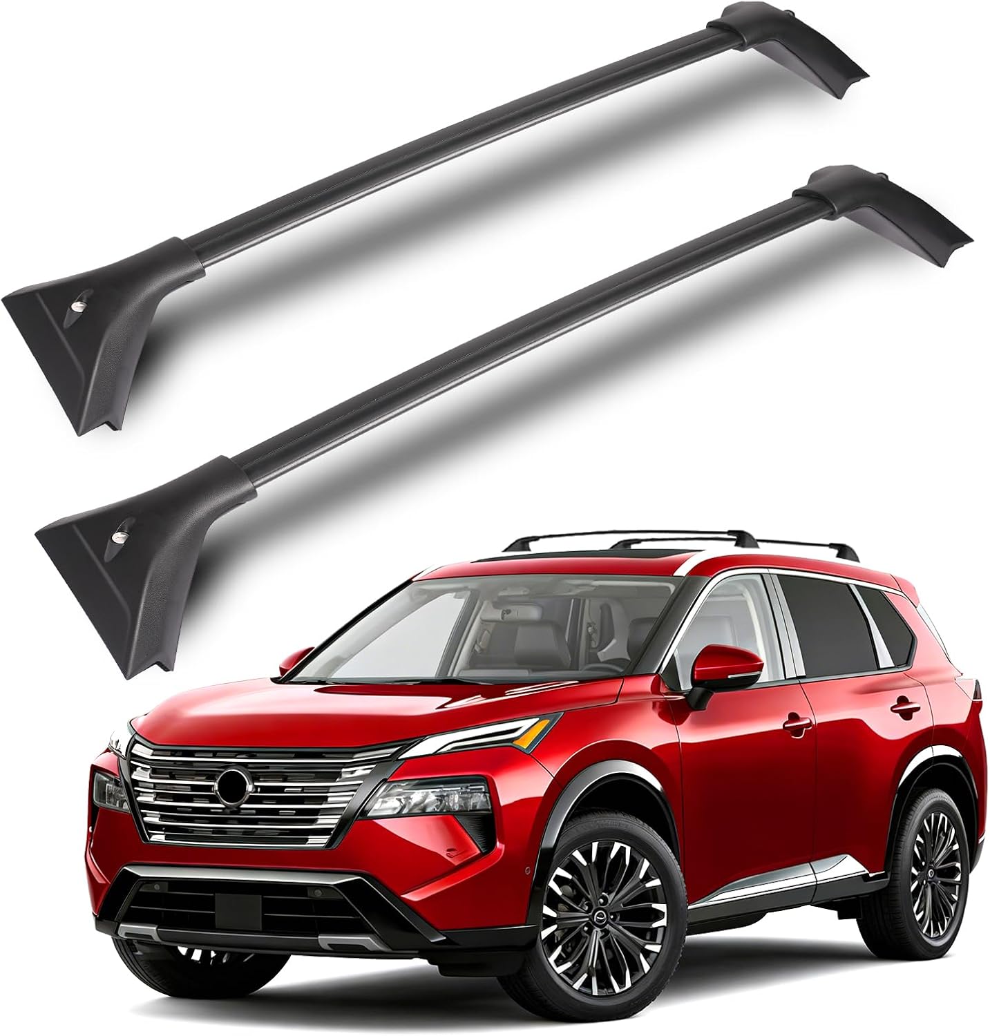 300Lbs Roof Rack Cross Bars Fit for 2021-2026 Nissan Rogue SV/SL/Platinum with Flush Roof Rails, Heavy-Duty Aluminum Crossbars, Sunroof Compatible, Easy Installation Cargo Accessories
