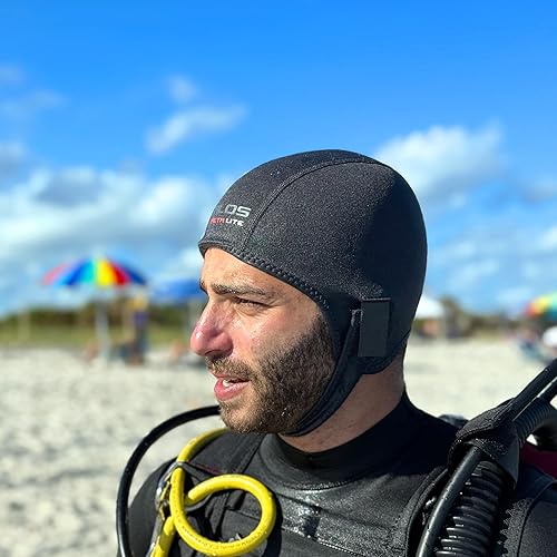Miniatura 6 de Tilos Gorro ajustable de neopreno recubierto de metal ligero de 0.039 in para surf, surf, kayak, rafting, canoa, esnórquel, natación, sombrero