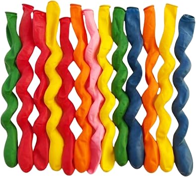 25 Pcs 30 Latex Spiral Balloons Colorful Twisted Long Assorted Colors Long Balloons, Toy, Parties, Birthday, Festival, Party Decoration, w/o PumpVibrant Color