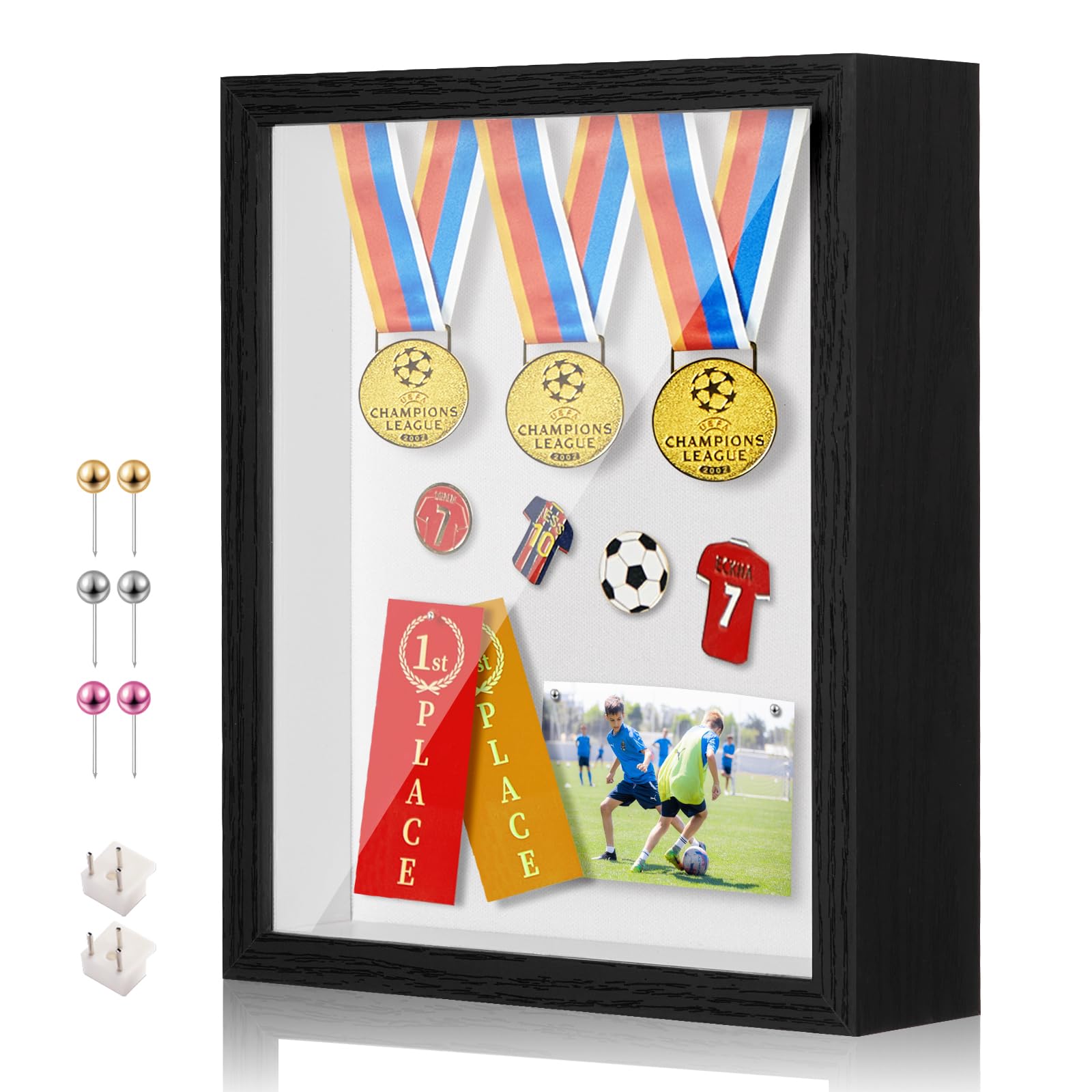 MGLIFEUL Black 11x14 in 3d Deep Photo Shadow Box Frame with Genuine Glass Panel，Box Frames for Crafts 3d Deep for Jerseys, Bouquets, Graduation Gifts, Shirts, Handicrafts, Commemorative Gifts