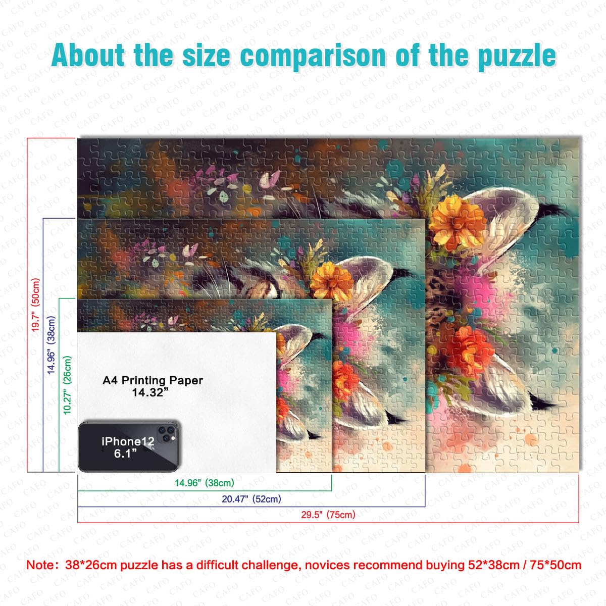 Puzzle 2000 pièces pour Adultes, Puzzle de Dessin animé, bébé Lynx, Jeu éducatif pour Anniversaire, Noël, 70 x 100 cm, pour Les 14 Ans