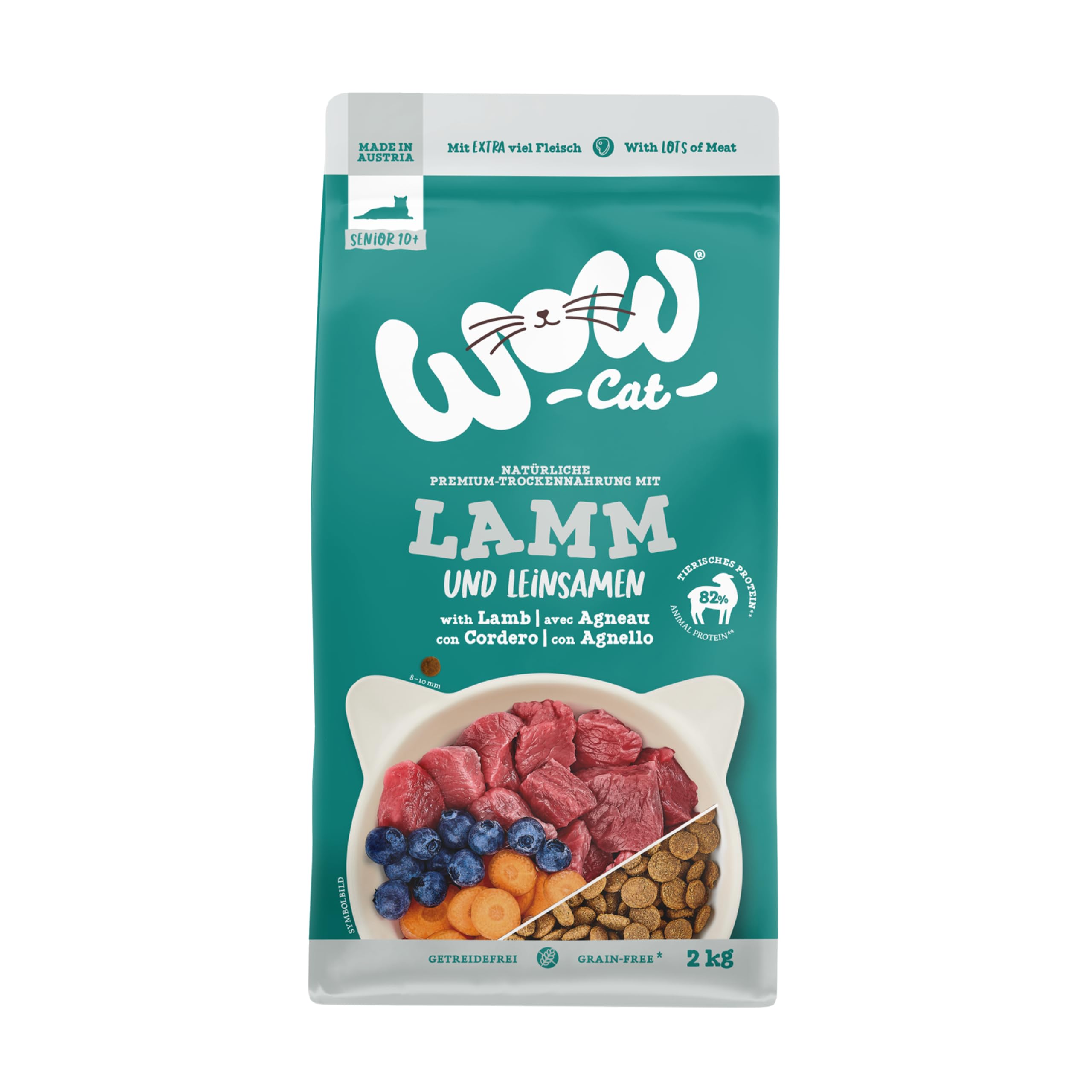 WOW Cat Trockenfutter Senior Lamm 3 x 2kg | ohne Getreide & Zucker