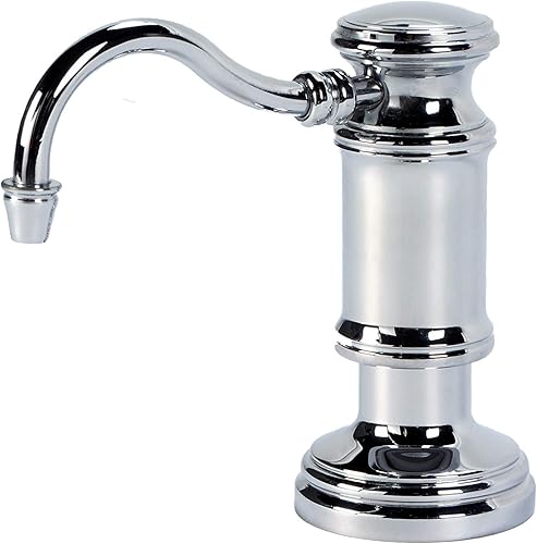 Elbert Mountain Dispensador de jabón para fregadero de cocina, dispensador de jabónloción (cromado) Boquilla de gancho, integrado para encimera,