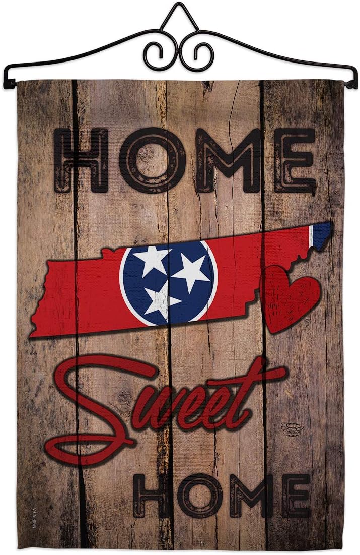 State Tennessee Home Sweet Garden Flag Set Wall Hanger Americana States USA American Territories Republic Country Particular Area Small Gift Yard House Banner Made In 13 X 18.5