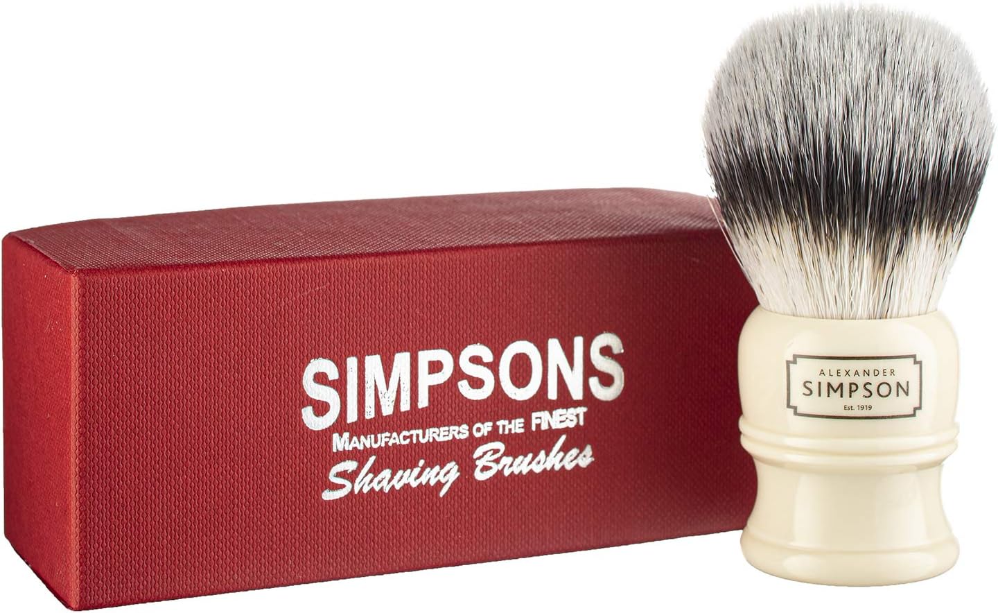 Simpson Shaving Brushes Alexander Trafalgar Synthetic Shaving Brush, Imitation Ivory Handle, T2