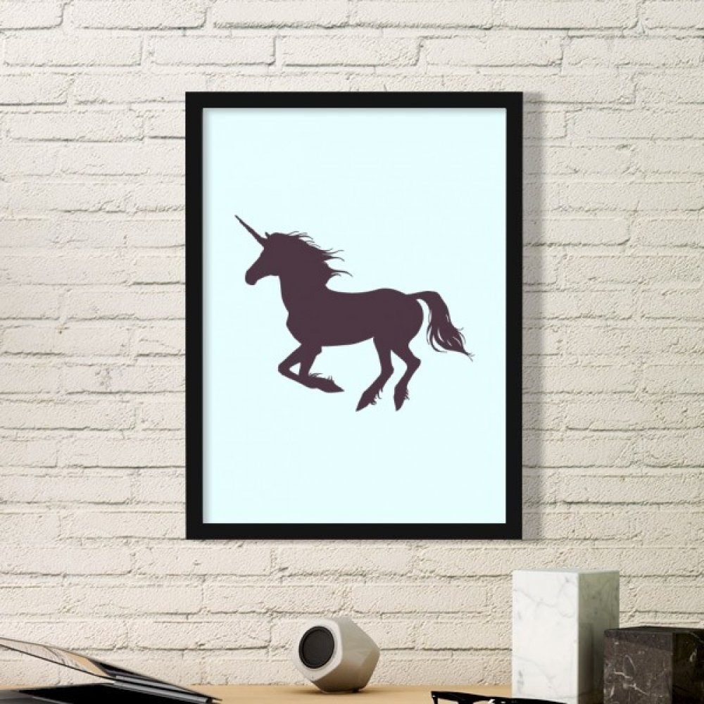 Cadre de licorne en bois noir : cadeau idéal pour anniversaire et fête