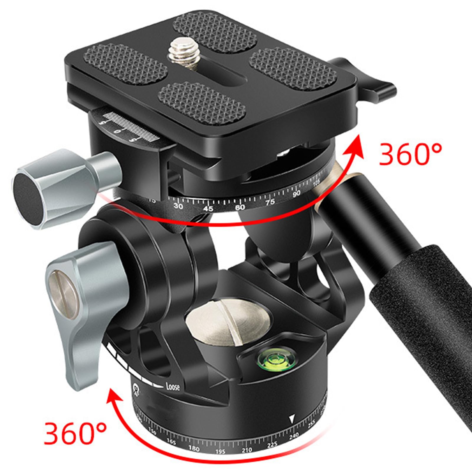 Treppiede in alluminio Fluido Testa 90º Inclinazione E 720º Rotante Leggero Per Monopiedi Sliders Luce Stand Tilt Pan Head