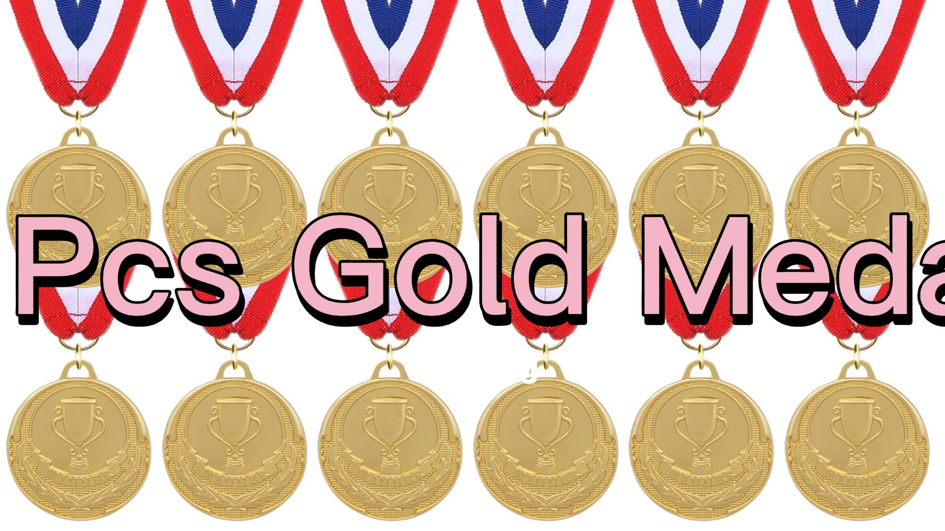 Fhioevt Lot De 12 Medaille Enfant Métal Médailles Or