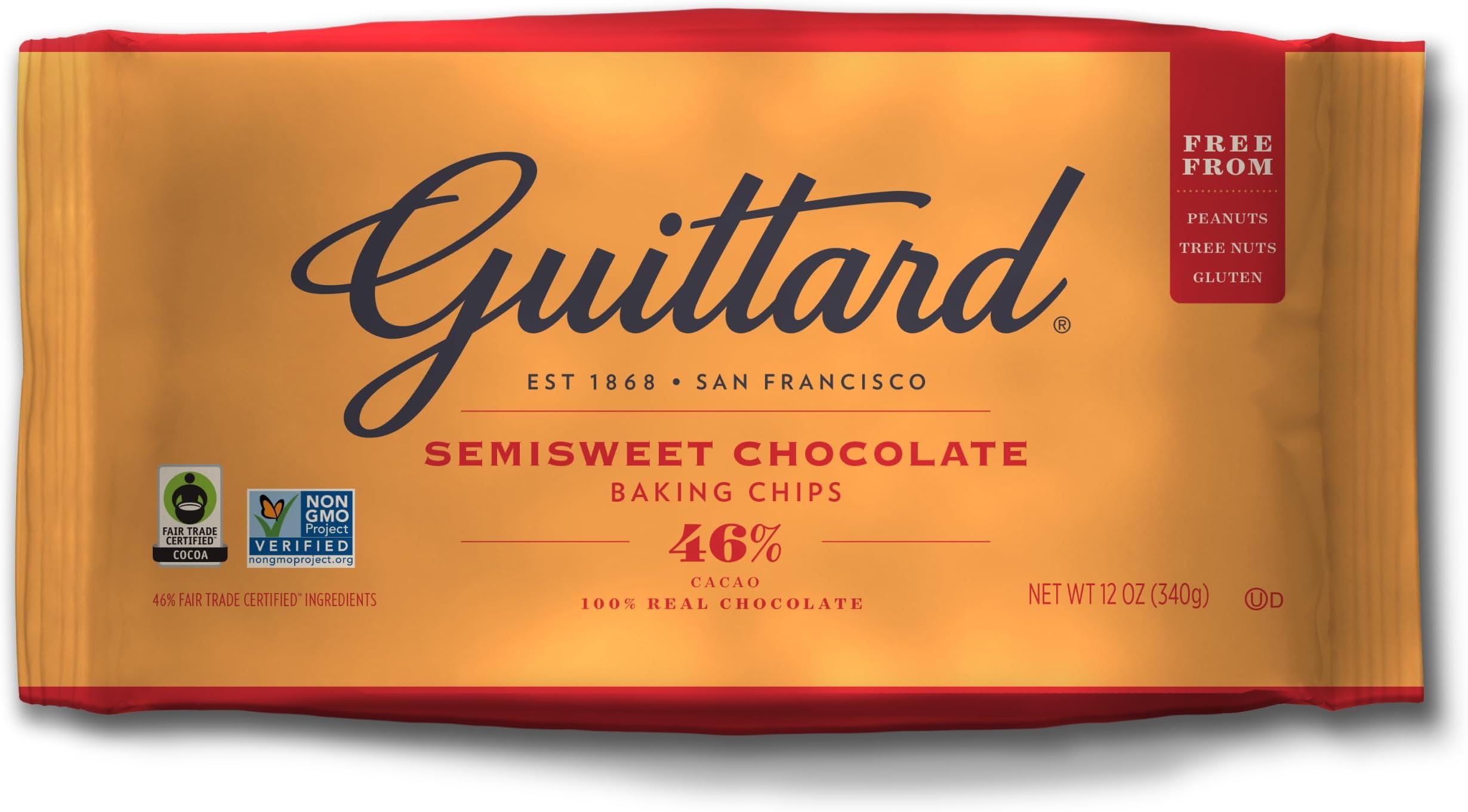 Guittard Baking Chips, Semi Sweet Chocolate, 12 oz