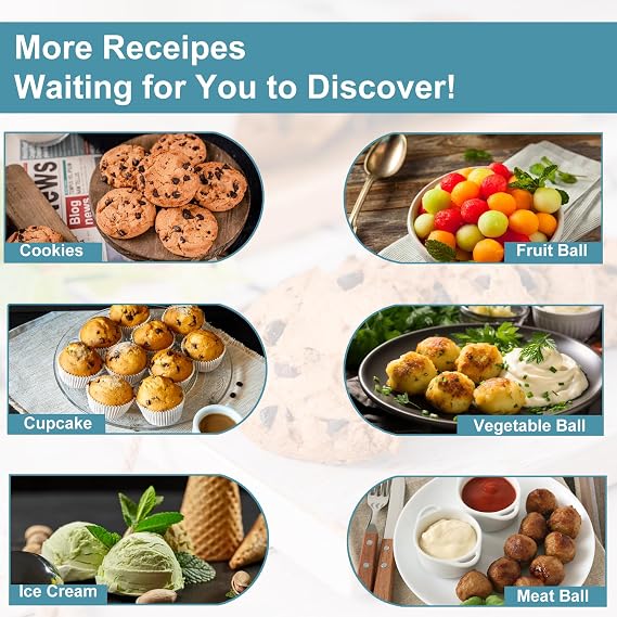 HOMURE H Cookie Scoop Set, Include 1 Tbsp/2 Tbsp/3 Tbsp, Cookie Dough Scoop, Cookie Scoops for Baking Set of 3, 18/8 Stainless Steel, Good Grip, Non-Slip, For Cookies Cupcake Muffin Ice Cream waffle