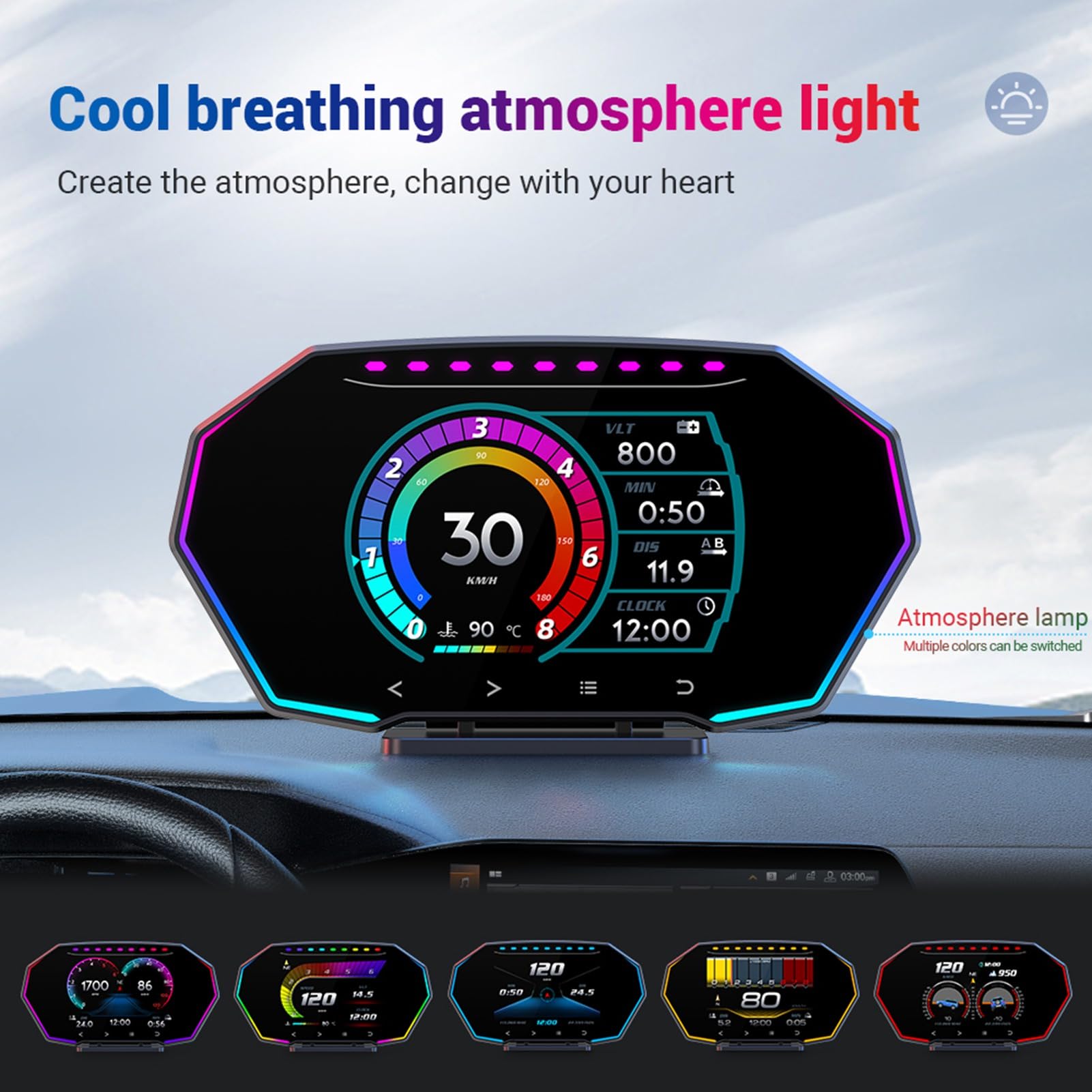 Domary OBD GPS Speedometer and Inclinometer for Comprehensive Alerts in