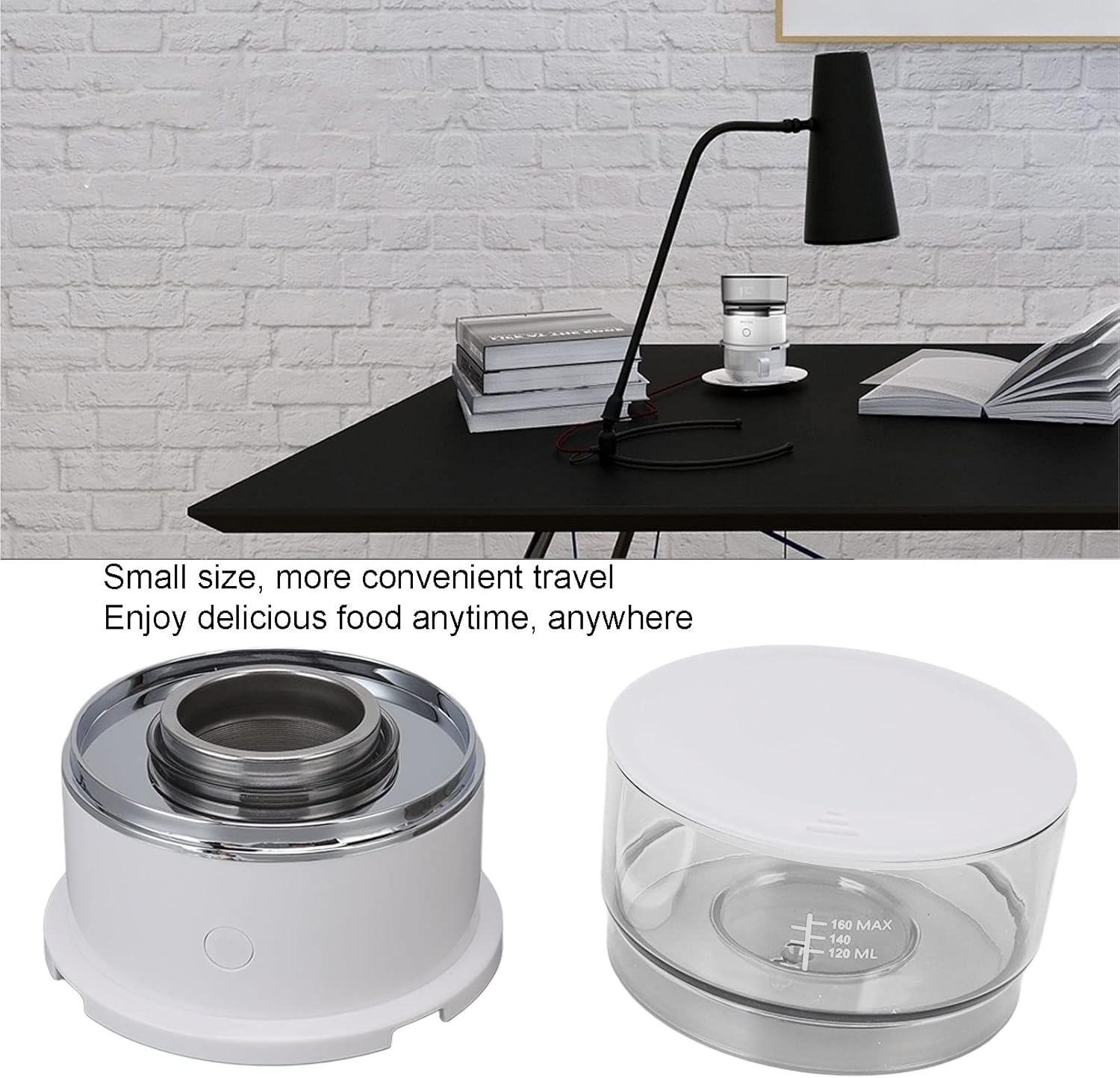 Asixxsix Mini Drip Coffee Maker, ABS Stainless Steel Automatic Hand Brewing, Portable Reusable Pour Over Coffee Maker, Single Serve Coffee Brewer for Travel, Car, Home, Office, 120 Milliliters, White