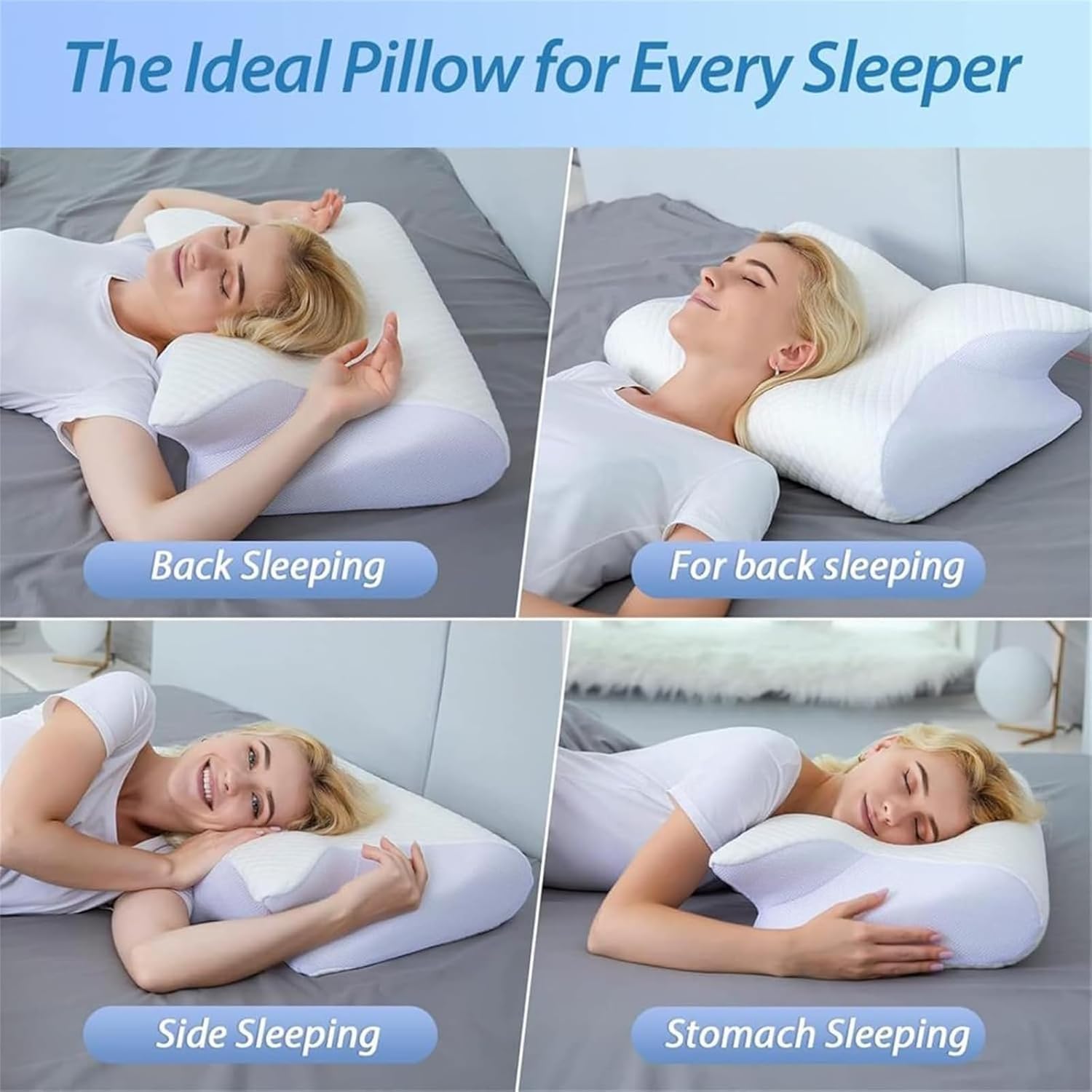 Curosleep Kissen Original,2026 Neu Curosleep Kissen,Ergonomisches Disches Nackenkissen Für Seitenschläfer Geeignet