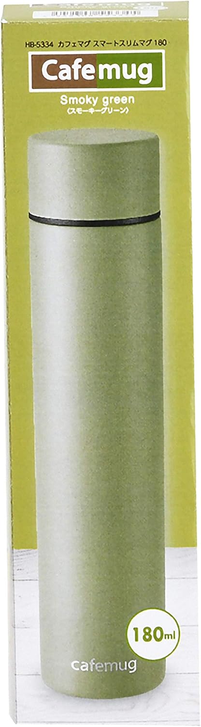 Pearl Metal HB-5334 Smart Slim Mug, 7.1 fl oz (180 ml), Smoky Green, 6.1 fl oz (180 ml)