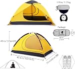 GEERTOP 2 Personne 4 Tente de camping ultra-léger imperméable pour 2 Homme Double couche Tous les temps Installation facile Tentes pour la survie en plein air, Randonnée, Sac à dos Voyage, Alpinisme