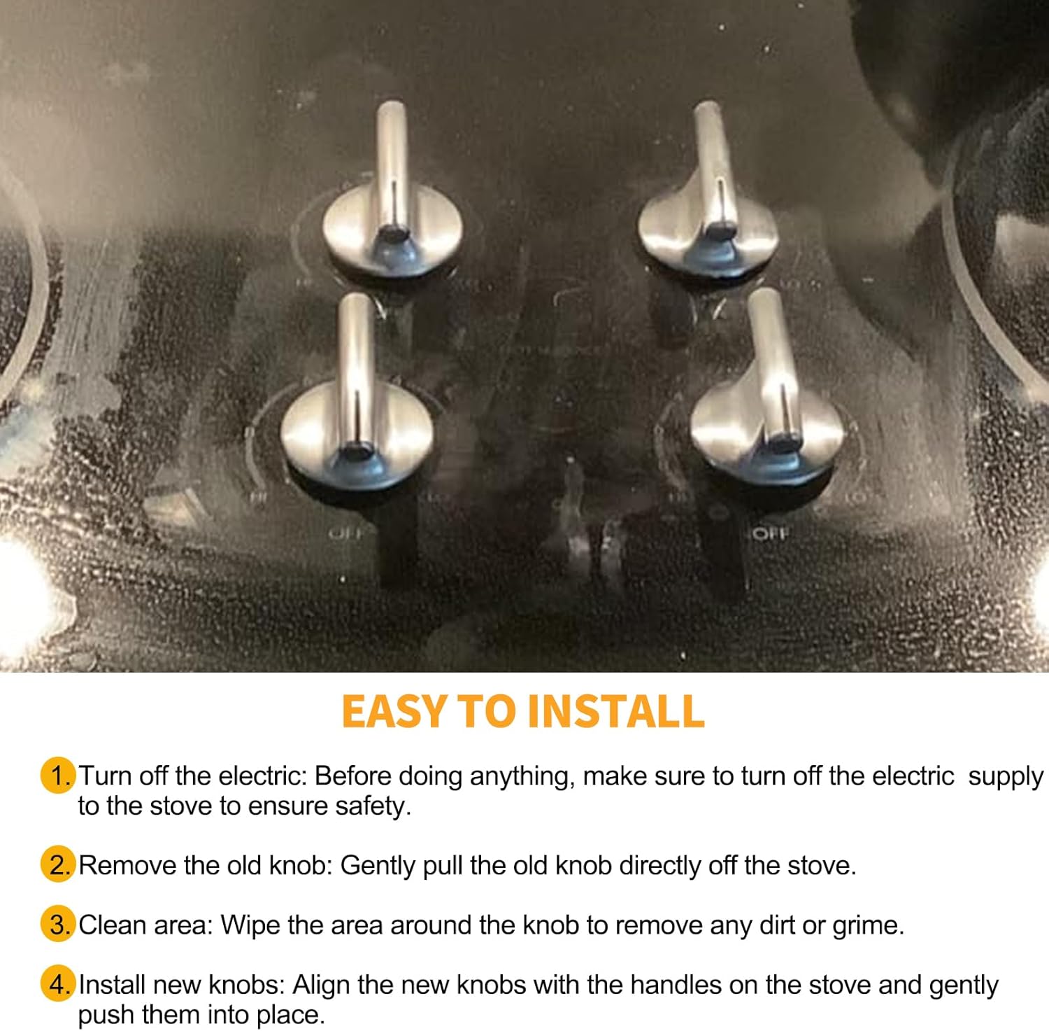 Upgraded WP7737P245-60 Stove knob Replacement for Jenn-Air Electric Stove Parts Burner Knobs JEC8430ADB JEC8430ADS 74007918 Jenn-Air Electric Range Parts Downdraft Cooktop Control Knobs 5 Pcs