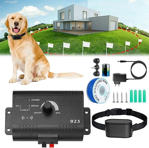 Miniatura 2 de Valla electrónica para perros, collar de choque de entrenamiento remoto para perros y sistema de valla de contención de límites para perros