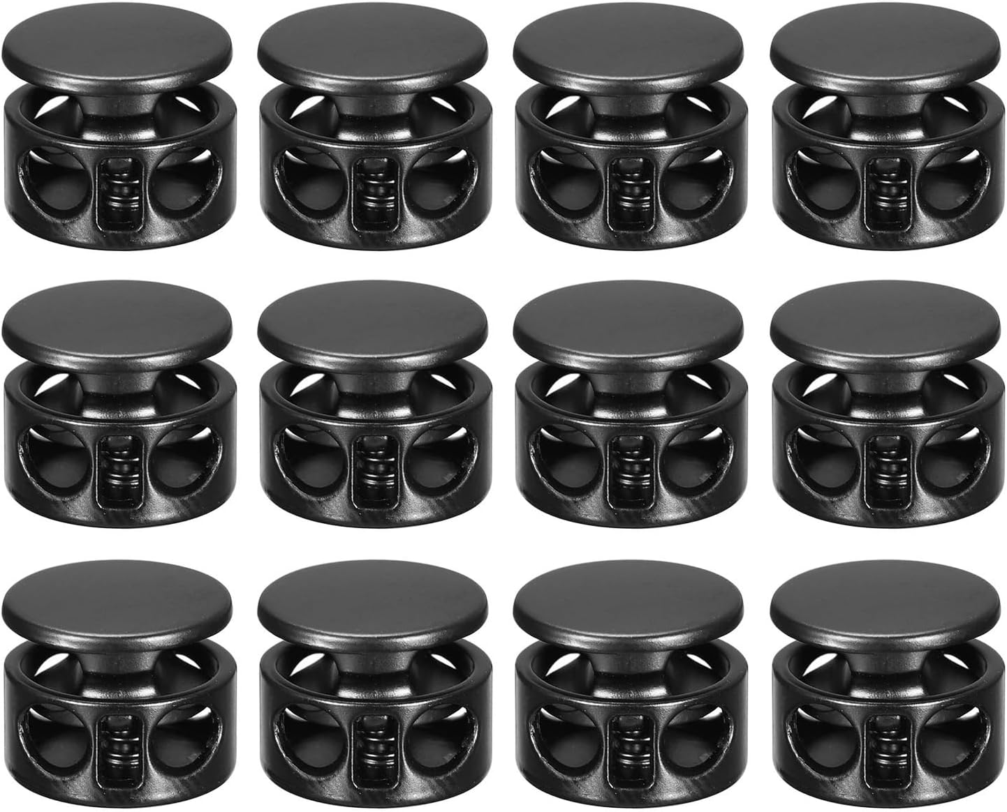 Spring Cord Lock 100Pcs Metal Cord Locks 3mm Double Hole Spring Stopper Fastener Slider Toggles End