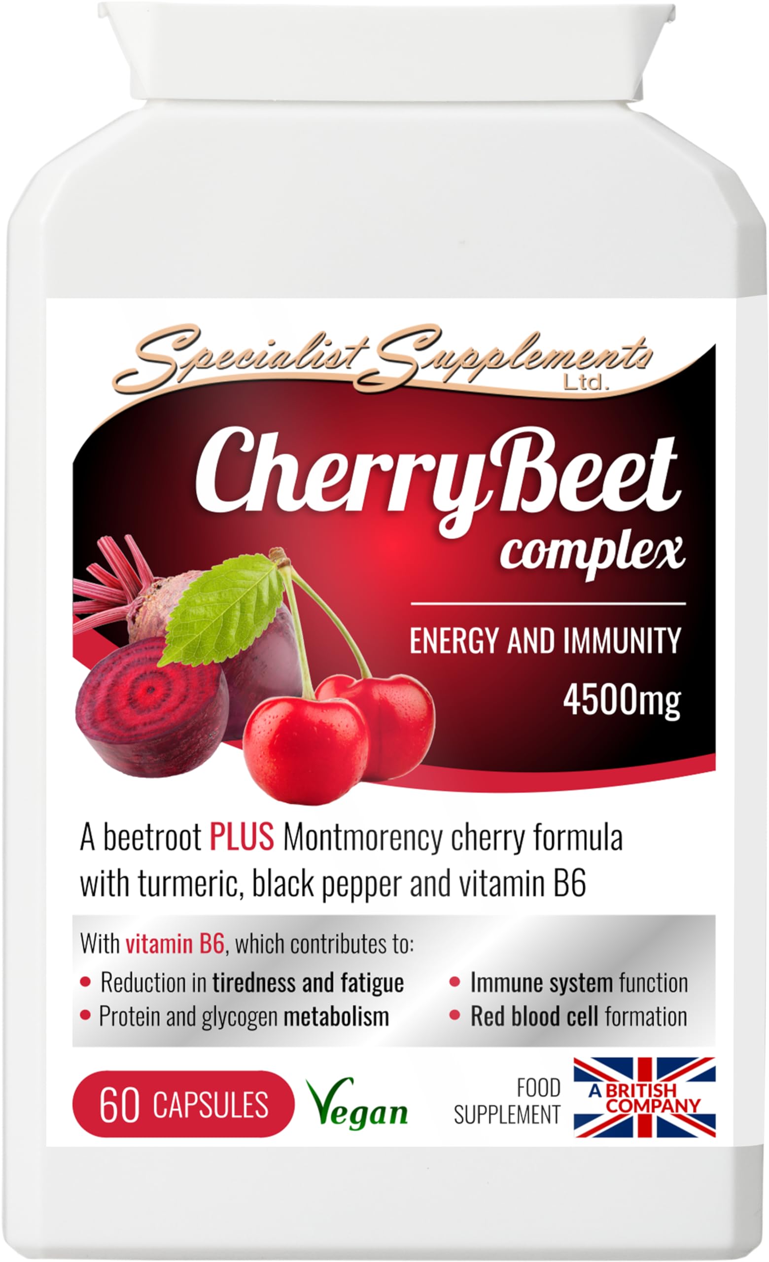 CherryBeet Complex x 60 Veg-Caps; Energy & Immune; Specialist Supplements