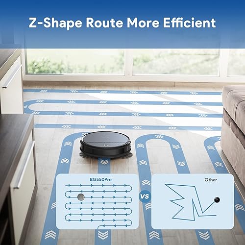 Miniatura 2 de Bagotte Robot aspirador y trapeador, sin enredos, aspiradora robótica de succión de 2000 Pa con horario, WiFiAppAlexa, carga automática, ideal para