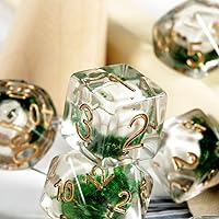 Vista 5 de Skull DND Dice, Juego de 7 dados de resina DNDND con bolsa de terciopelo para juegos de rol de mazmorras y dragones D&D y juegos de mesa