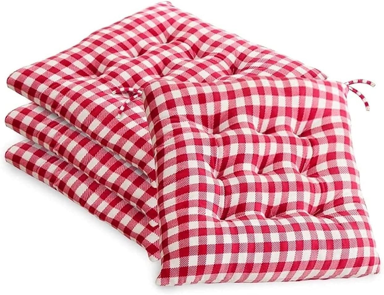 AKSTRN Chair Pad Black and White Plaid Chair Cushions, Set of 4 BuffaloChecked Chair Pads for