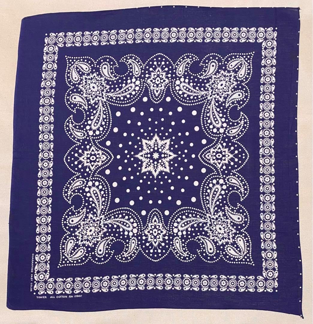 50s マリン柄 ビンテージ バンダナ レア オリジナルです ビンテージ