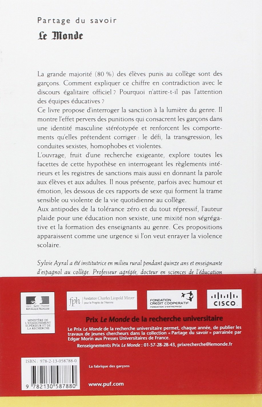 La fabrique des garçons. Sanctions et genre au collège
