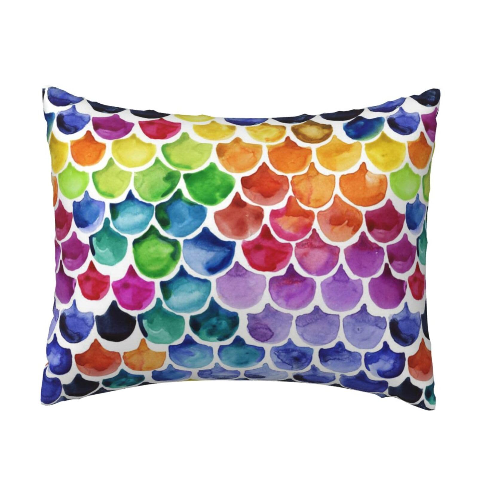 GSGCSBYMLG Mermaid Fish Scale printed Pillow Case 20x26in Cushion Cover