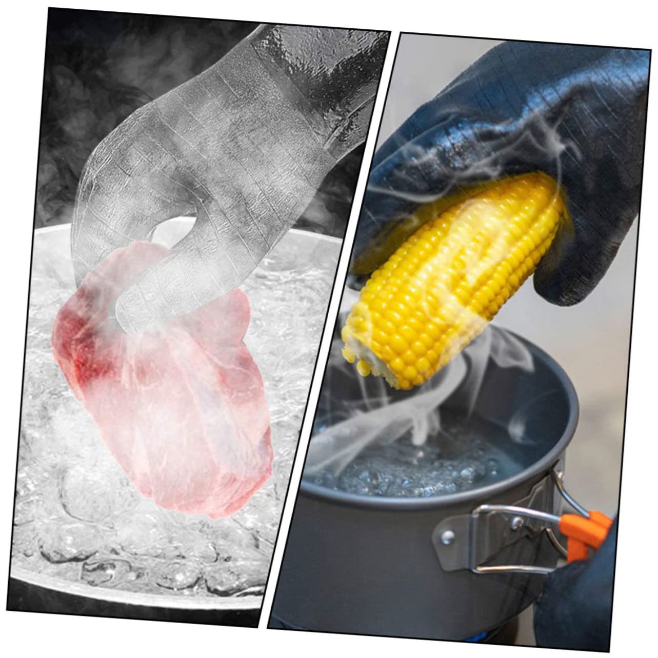 Guantes De Cocina Resistentes Al Calor Agua De Neopreno, Impermeables y Aislantes Térmicos para Barbacoa y Horno, Protección Manos Reutilizables, Negro