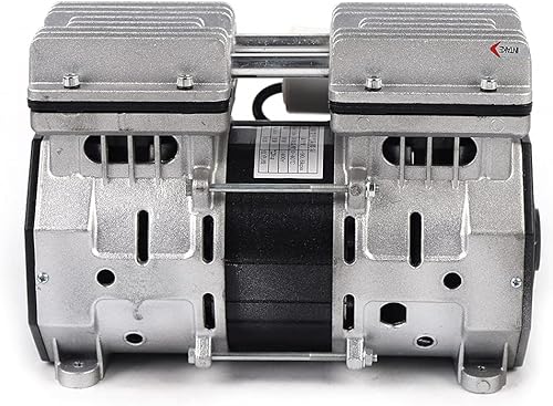 Miniatura 5 de Bomba de compresor de pistón sin aceite de alta presión de 110V 370W Bomba de aire de vacío de alto flujo Cilindro doble 1400RPM 8Bar