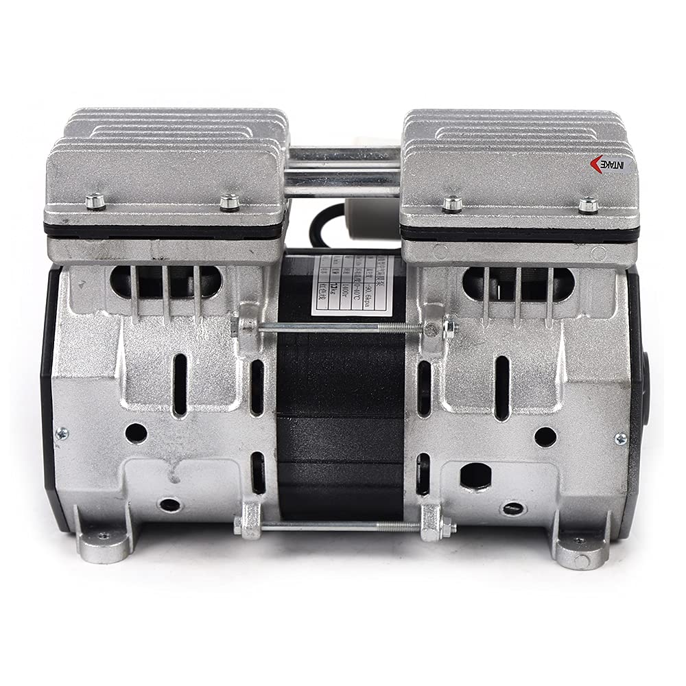 Futchoy Oil-Free Vacuum Pump 110V Lab Diaphragm Vacuum Pump Oil Free 8 Bar 370W 2A Oilless Vacuum Pump 100L/ min 1100W 5A Diaphragm Mute Pump 200L / min (370W)