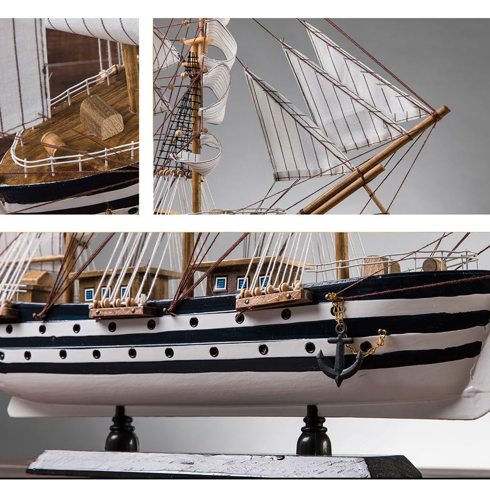 YLME Modellino di Nave in Legno, Modello di Nave Alta Completamente assemblato da 60 cm, Arredamento Nautico Europeo per Ufficio, Simbolo di Avventura e Coraggio, per Esposizione in Ufficio