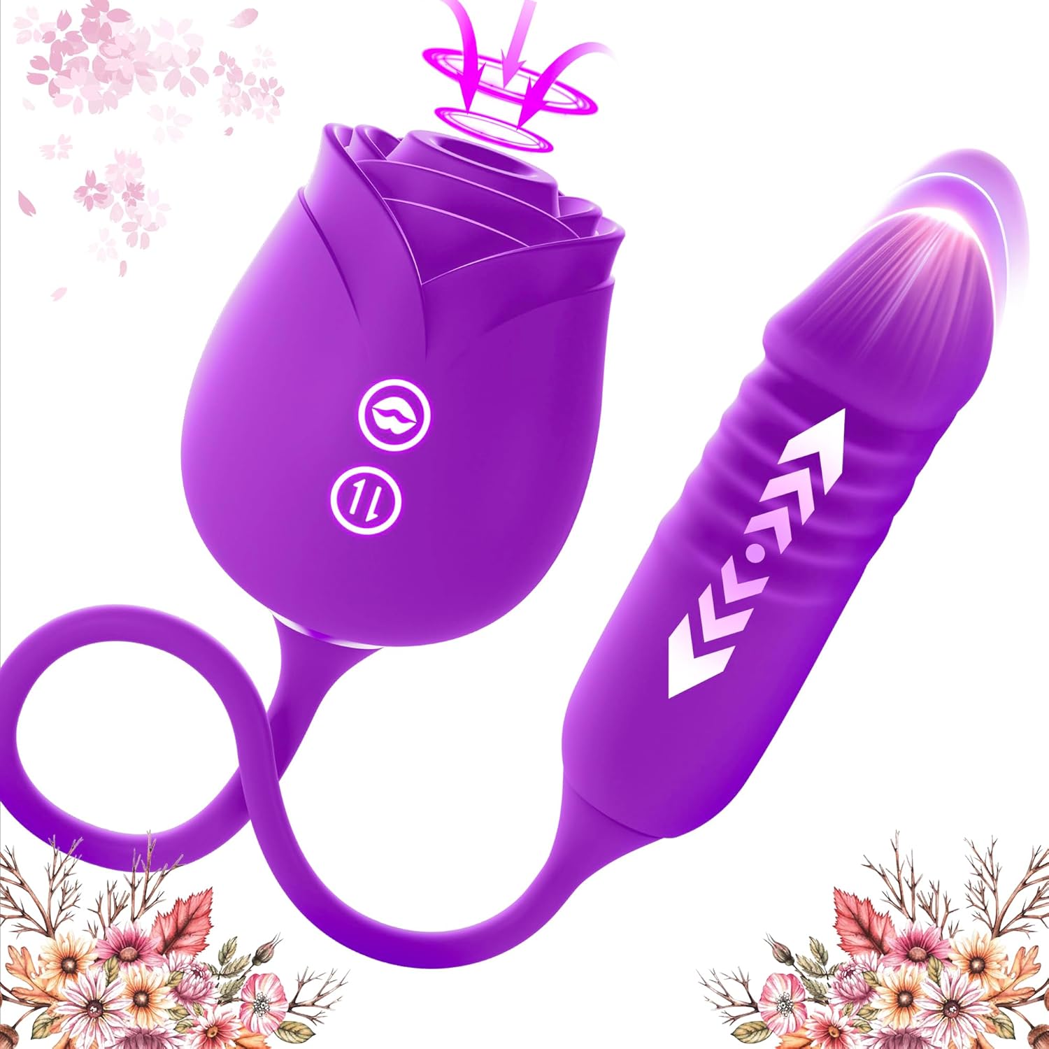 Roses Toy, for Women 2025 The Women Viboatorr Tool Clitioral Sucker Licking Powerful Womens Viboators Flower Rose Suction Device for Woman U4532H (Purple)
