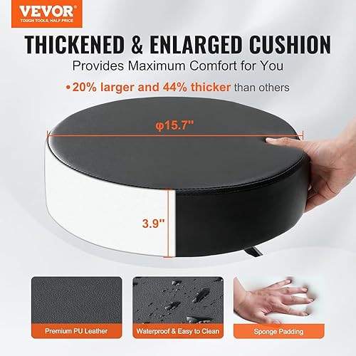 Miniatura 3 de VEVOR Taburetes rodantes con ruedas, capacidad de peso de 400 libras, taburete de altura ajustable con cojín de asiento ultra grueso, silla