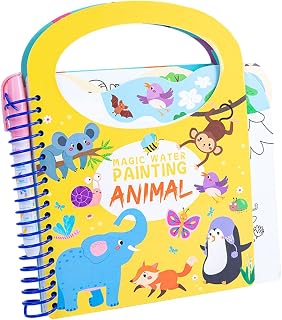 Almencla Livro de colorir água pintura pintura livros de atividades livro de atividades materiais de arte para meninos meninas de 3 4 5 anos de idade, Animal