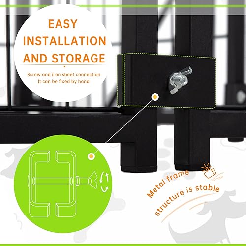 Miniatura 5 de Perrera para perros grandes y resistentes 4 x 4 x 43 pies alambre soldado de metal con techo impermeable resistente a los rayos UV